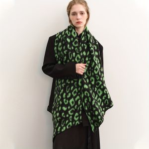 Fashion Leopard Print Scarf - 100% Polyester, Mature Style, Woven, Versatile Shawl & Wrap for Women, Neon Trendy Chic Accessory